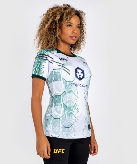 UFC Adrenaline | VENUM Authentic 格斗之夜 女士出场速干T恤 - 绿宝石版 - 白/绿色