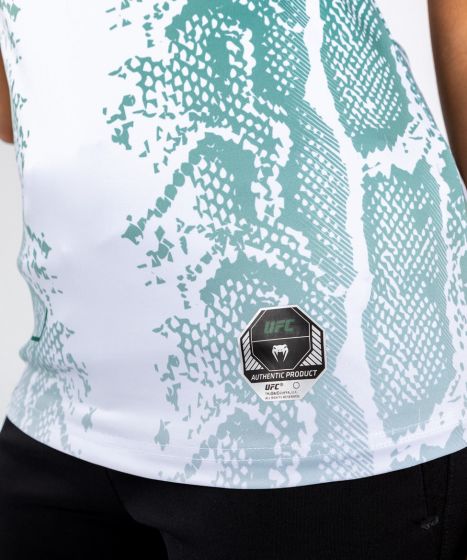 UFC Adrenaline | VENUM Authentic 格斗之夜 女士出场速干T恤 - 绿宝石版 - 白/绿色