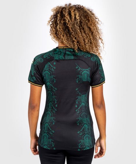 UFC Adrenaline | VENUM Authentic 格斗之夜 女士出场速干T恤 - 绿宝石版 - 绿/黑/金色