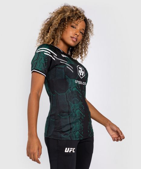 UFC Adrenaline | VENUM Authentic 格斗之夜 女士出场速干T恤 - 绿宝石版 - 绿/黑色