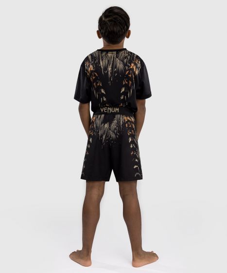 VENUM Tiger 儿童格斗短裤 - 黑/荧光橙色