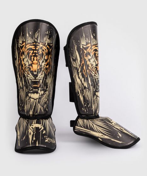 VENUM Tiger 儿童护腿 - 黑/荧光橙色