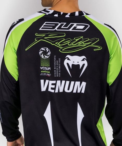 VENUM × Bud Racing男士速干T恤 - 黑/白/青柠绿色