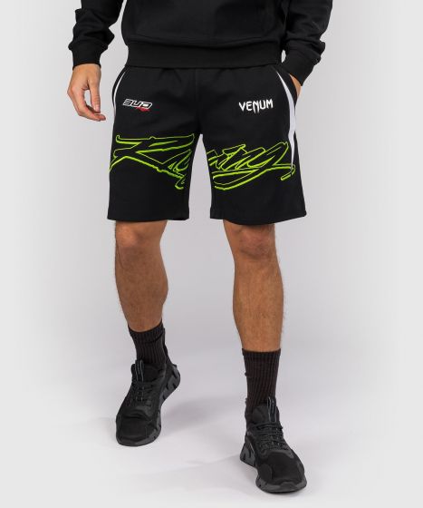 VENUM × Bud Racing男士棉质短裤 - 黑/白/青柠绿色