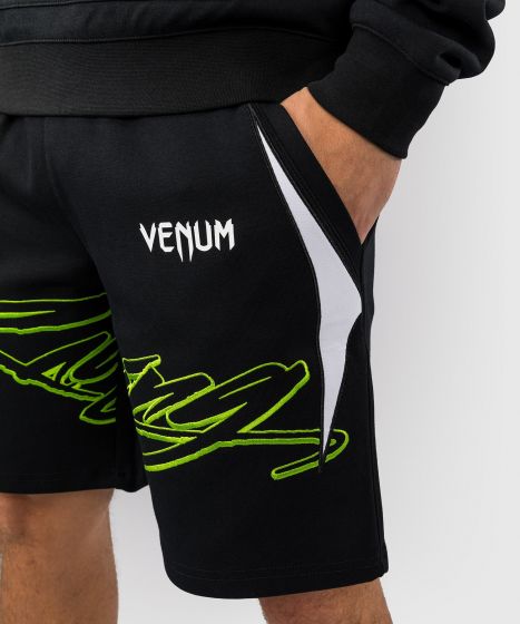 VENUM × Bud Racing男士棉质短裤 - 黑/白/青柠绿色