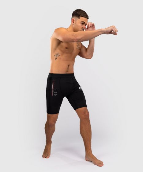 VENUM Tactical XT 男士紧身短裤 - 黑/火焰红色