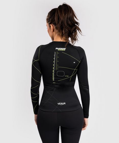 Venum Training Camp 4.0女士长袖紧身衣 - 黑/霓虹绿色