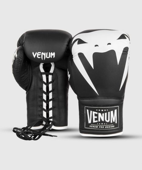 Venum Giant 2.0 Pro 拳击手套 - 系带款 - 黑/白色