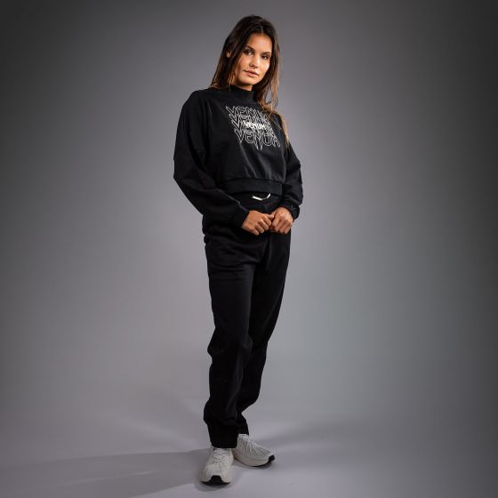 VENUM Pulse 女士短款卫衣 - 黑/白色