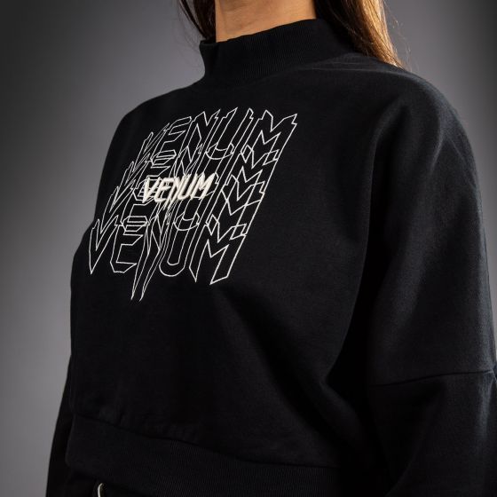 VENUM Pulse 女士短款卫衣 - 黑/白色