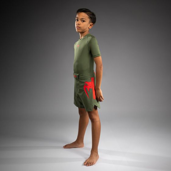 VENUM Light 儿童格斗短裤 - 军绿/橙色