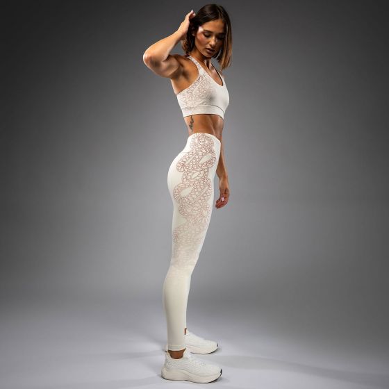 VENUM Serpenti 女士紧身长裤 - 象牙白/酒红色