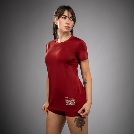 VENUM Serpenti 女士速干T恤 - 酒红/象牙白色