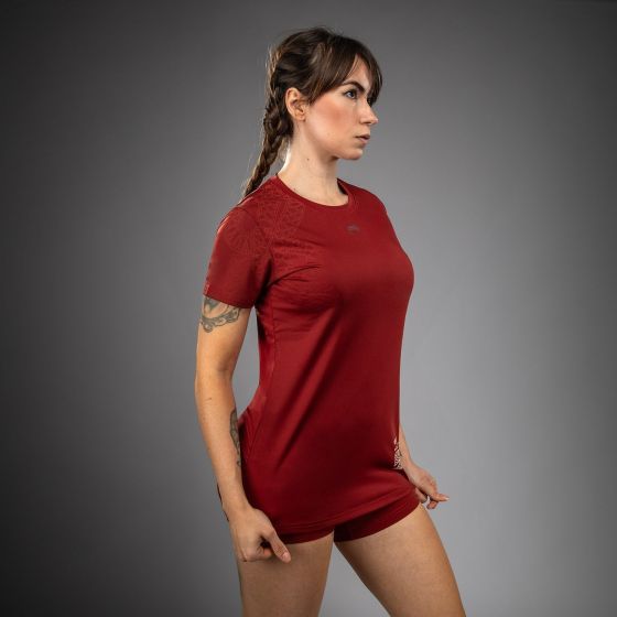 VENUM Serpenti 女士速干T恤 - 酒红/象牙白色