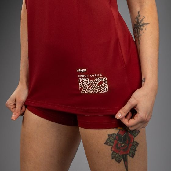 VENUM Serpenti 女士速干T恤 - 酒红/象牙白色