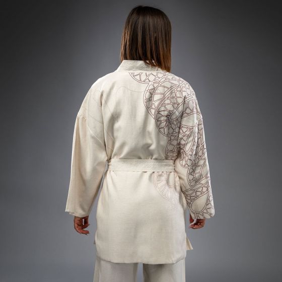 VENUM Serpenti 女士夹克 - 象牙白/酒红色