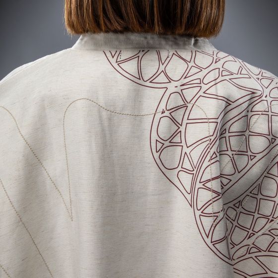 VENUM Serpenti 女士夹克 - 象牙白/酒红色