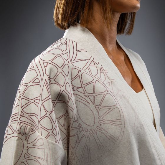 VENUM Serpenti 女士夹克 - 象牙白/酒红色