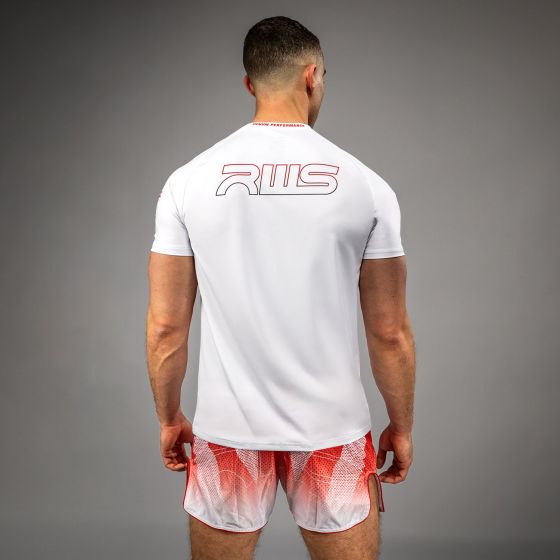 RWS × VENUM 2.0 男士速干T恤 - 白/红色-L