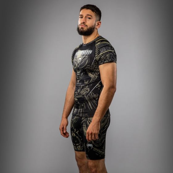 VENUM Invader 男士短袖紧身衣 - 黑/沙色