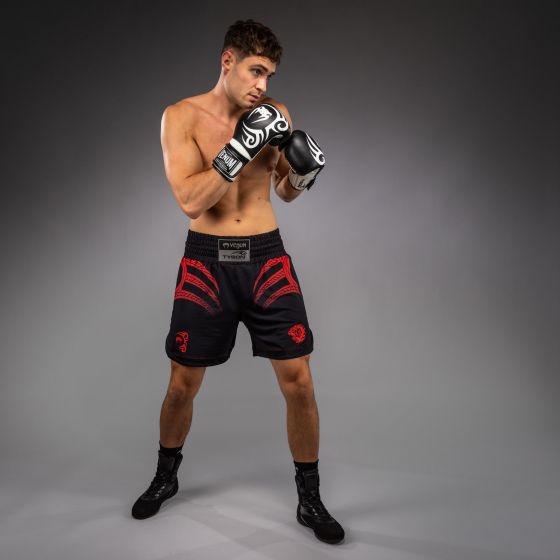 Venum × Mike Tyson Tiger 男士拳击短裤 - 黑/红色