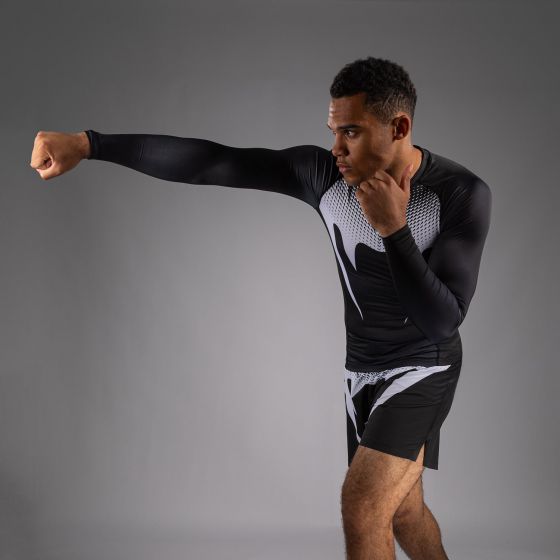 VENUM No Gi 男士长袖紧身衣 - 黑/白色