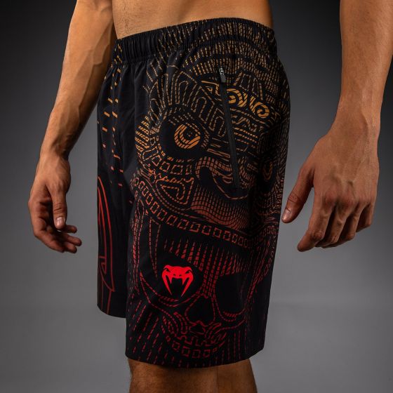 VENUM Quetzal Fury 男士训练短裤 - 黑/烈焰红/橘红色