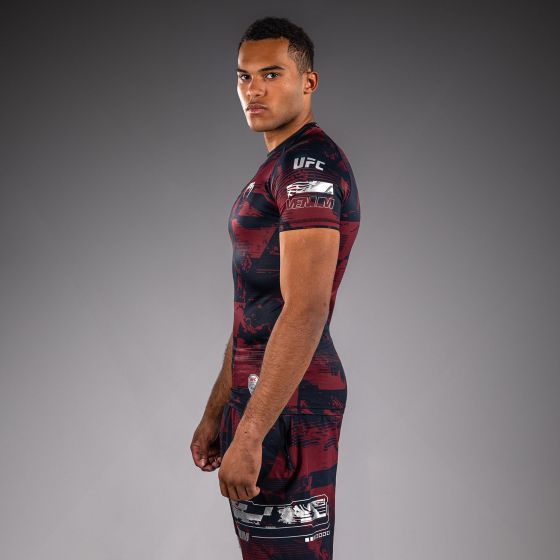 UFC Zenith | VENUM 格斗周  男士短袖紧身衣 - 海军蓝/酒红/银色