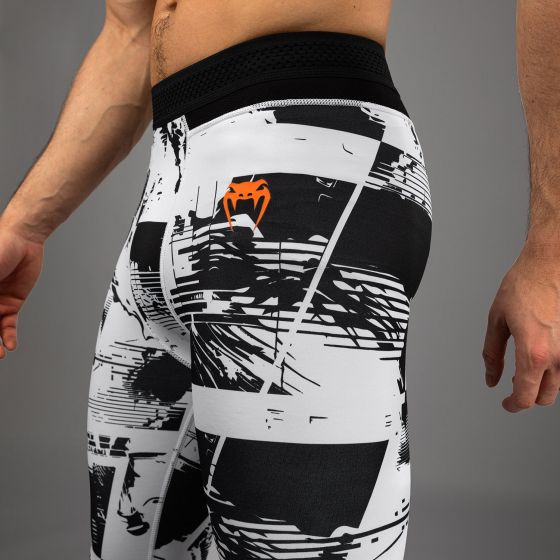 UFC Zenith | VENUM 格斗周  男士紧身长裤 - 黑/白/橙色