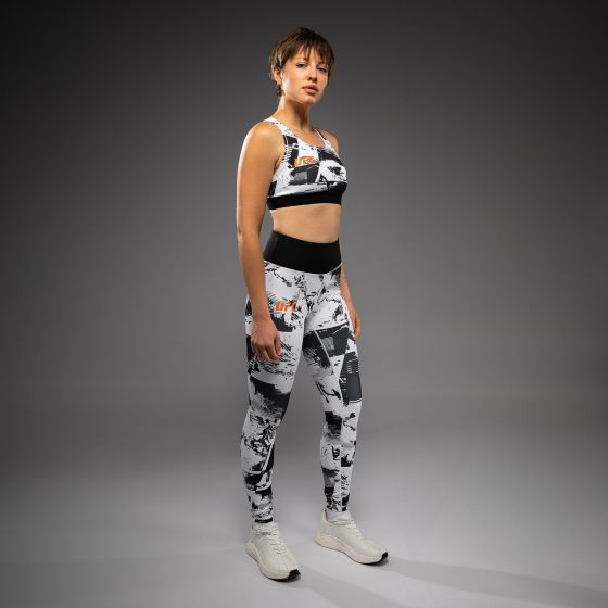 UFC Zenith | VENUM 格斗周 女士紧身长裤 - 黑/白/橙色