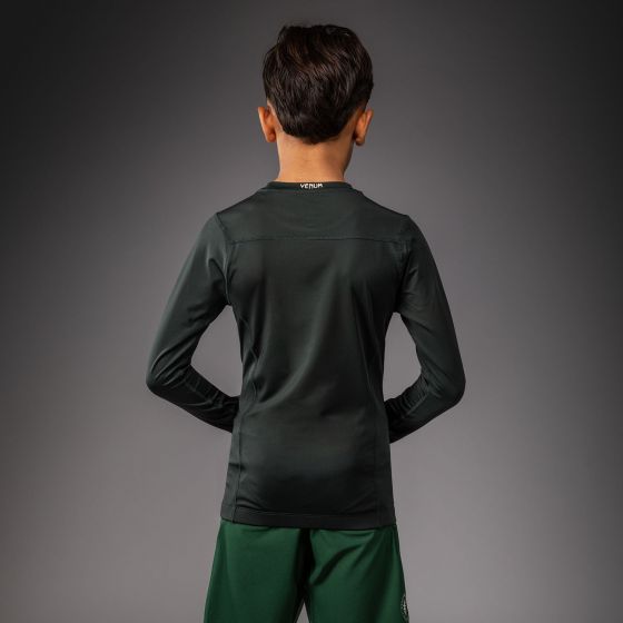 VENUM Attack 儿童长袖紧身衣 - 森林绿/米白色