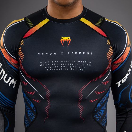 VENUM x TEKKEN 8 男士长袖紧身衣 - Yoshimitsu - 黑/橙色