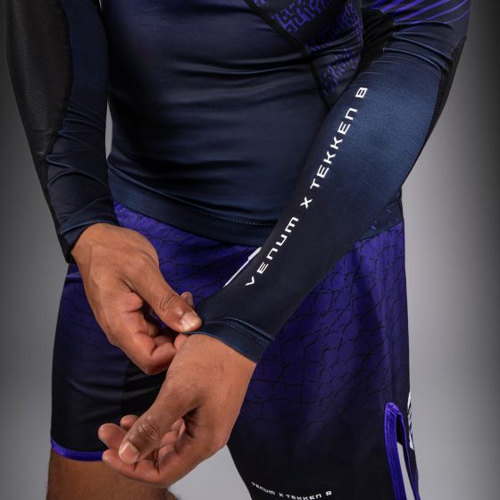 VENUM x TEKKEN 8 男士长袖紧身衣 - Kazuya - 黑/蓝色