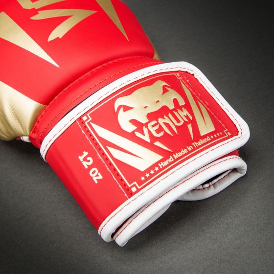 VENUM Elite 拳击手套 - 樱桃红/金色
