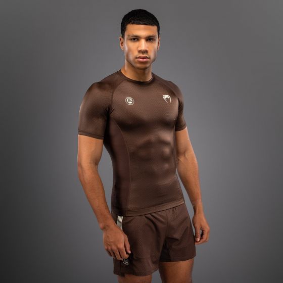 VENUM x Roger Gracie Academy SS 男士短袖紧身衣 - 深棕色