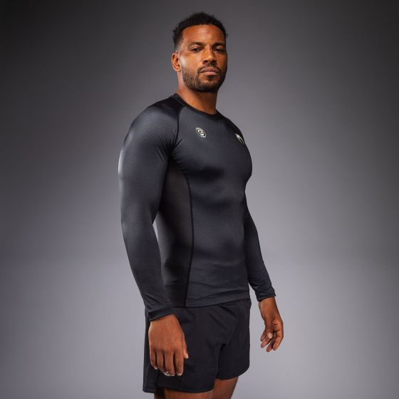 VENUM x Roger Gracie Academy LS 男士长袖紧身衣 - 黑色