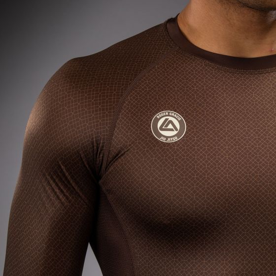VENUM x Roger Gracie Academy LS 男士长袖紧身衣 - 深棕色