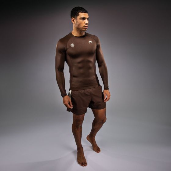VENUM x Roger Gracie Academy LS 男士长袖紧身衣 - 深棕色