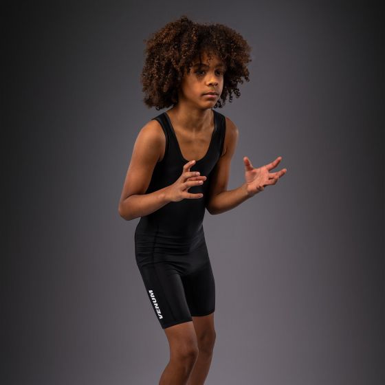 VENUM Challenger 儿童摔跤连体衣 - 黑色