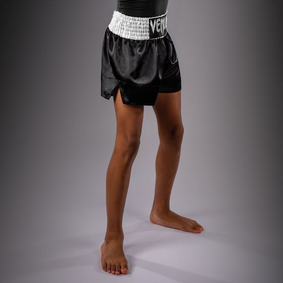 Venum Classic Muay Thai Shorts for Kids - Black/White
