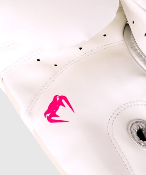 Venum Elite 拳击手套 - 白色/银色-粉红色