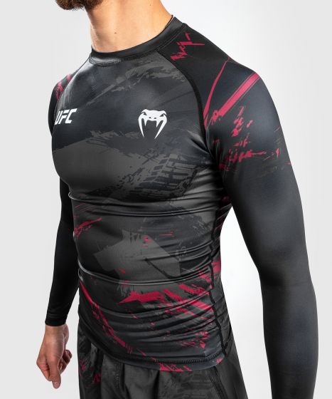 UFC |VENUM Authentic 格斗周 2.0 长袖紧身衣 - 黑/红色-