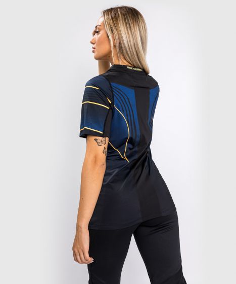 VENUM|UFC Venum Authentic 格斗之夜 2.0 暗夜系列 女子出场短袖 - 蓝/黑/金色