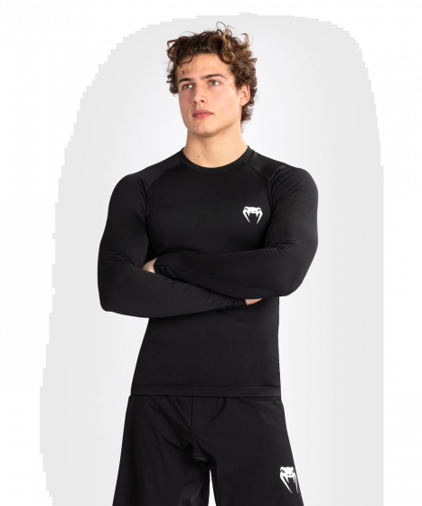 VENUM Contender 男士长袖紧身衣 - 黑/白色