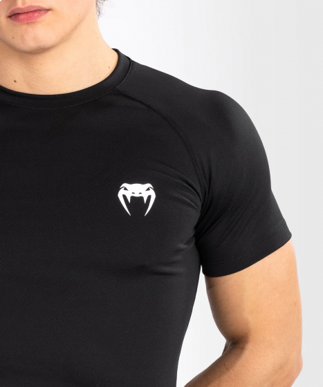 VENUM Contender 男士短袖紧身衣 - 黑/白色