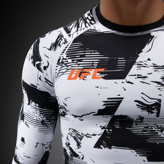 UFC Zenith | VENUM 格斗周 男士长袖紧身衣 - 黑/白/橙色