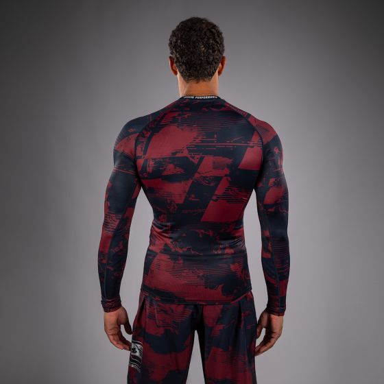 UFC Zenith | VENUM 格斗周  男士长袖紧身衣 - 海军蓝/酒红/银色