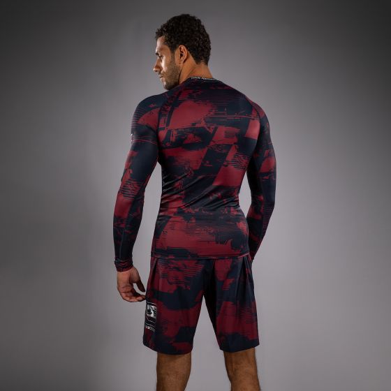 UFC Zenith | VENUM 格斗周  男士长袖紧身衣 - 海军蓝/酒红/银色