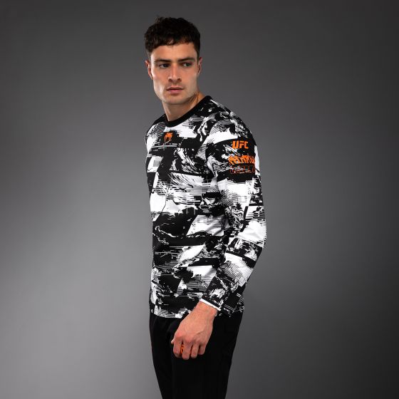 UFC Zenith | VENUM 格斗周  男士长袖T恤 - 黑/白/橙色
