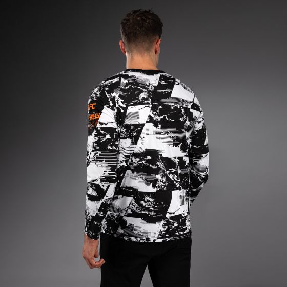 UFC Zenith | VENUM 格斗周  男士长袖T恤 - 黑/白/橙色